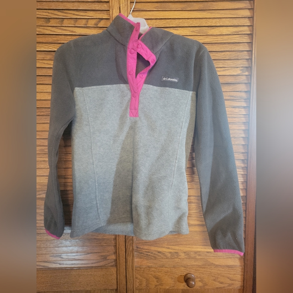 Columbia Women's Two-Tone Fleece‎ Quarter Snap Pullover Size Small